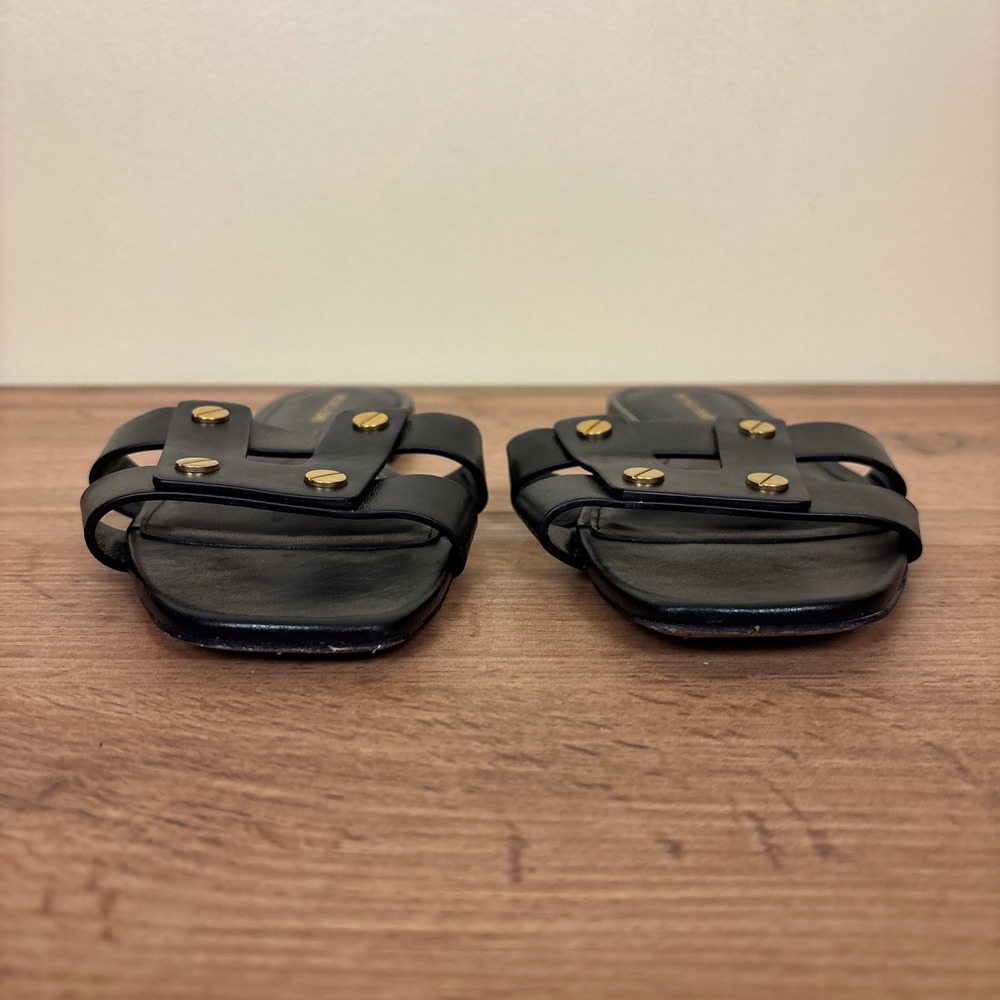 VERONICA BEARD Womens Via Slide Sandal Size 7.5 Black‎ Leather Studded Designer - Picture 7 of 12